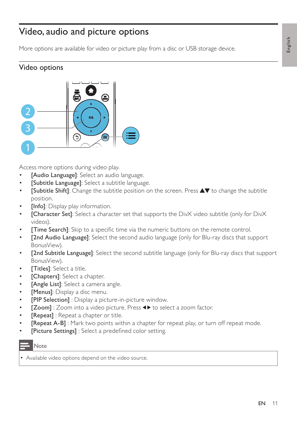 Philips 3000 series Blu-ray Disc- DVD player BDP3250 DivX Plus HD WiFi-Ready BD-Live User Manual | Page 11 / 51