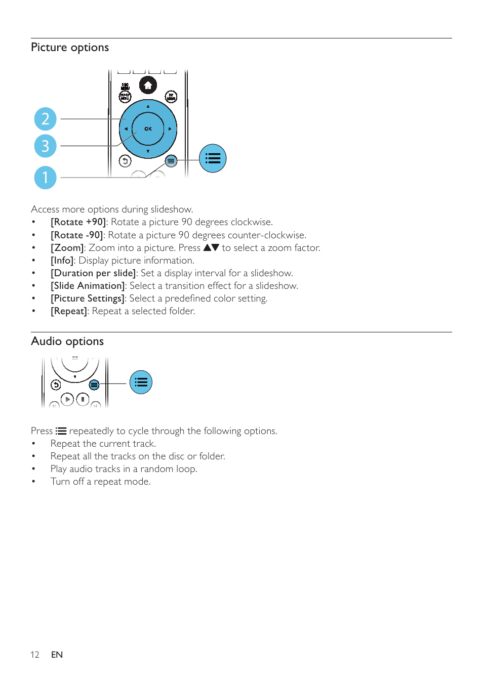 Philips 3000 series Blu-ray Disc- DVD player BDP3250 DivX Plus HD WiFi-Ready BD-Live User Manual | Page 12 / 51