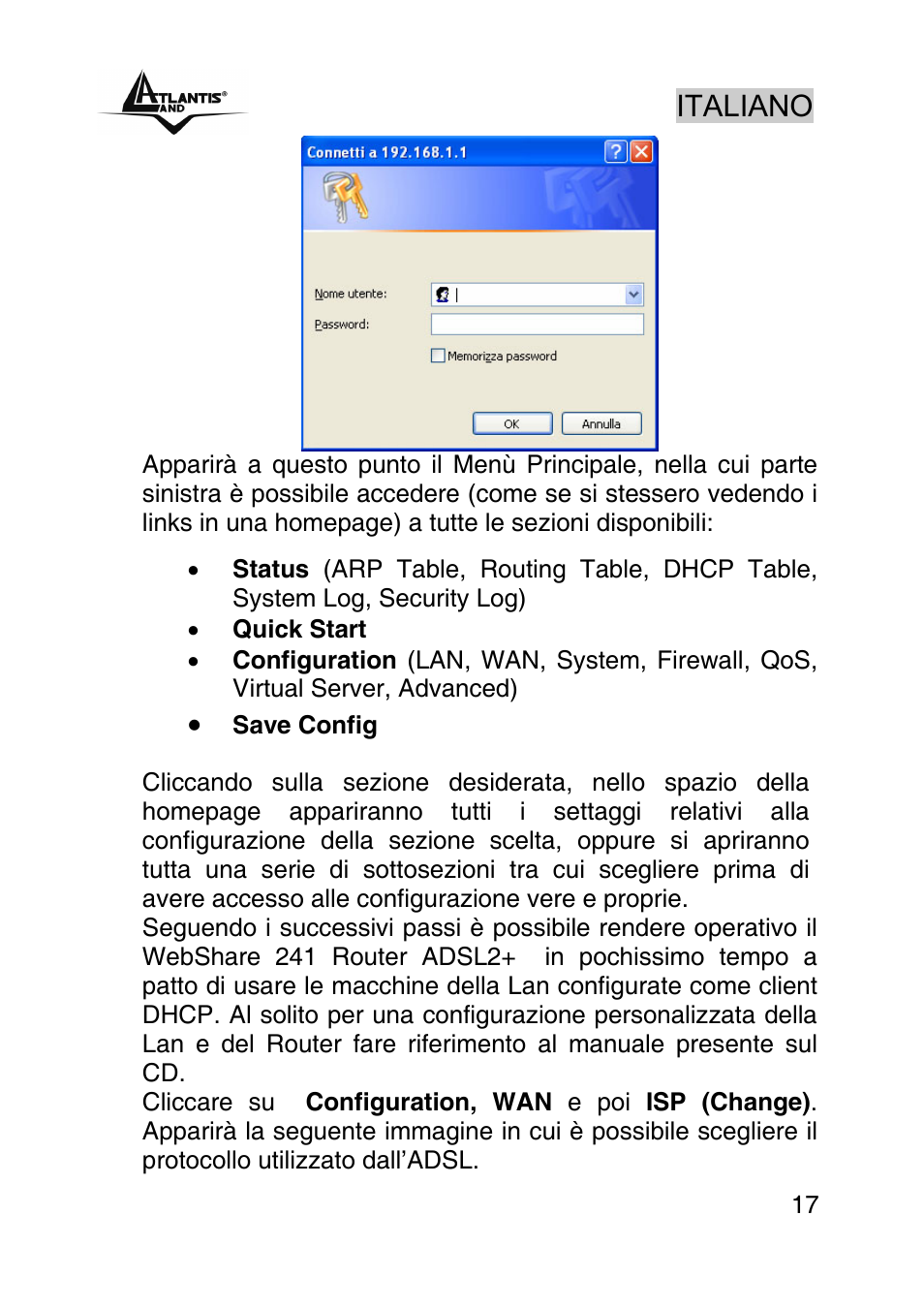 Italiano | Atlantis Land WEBSHARE A02-RA241 User Manual | Page 17 / 78