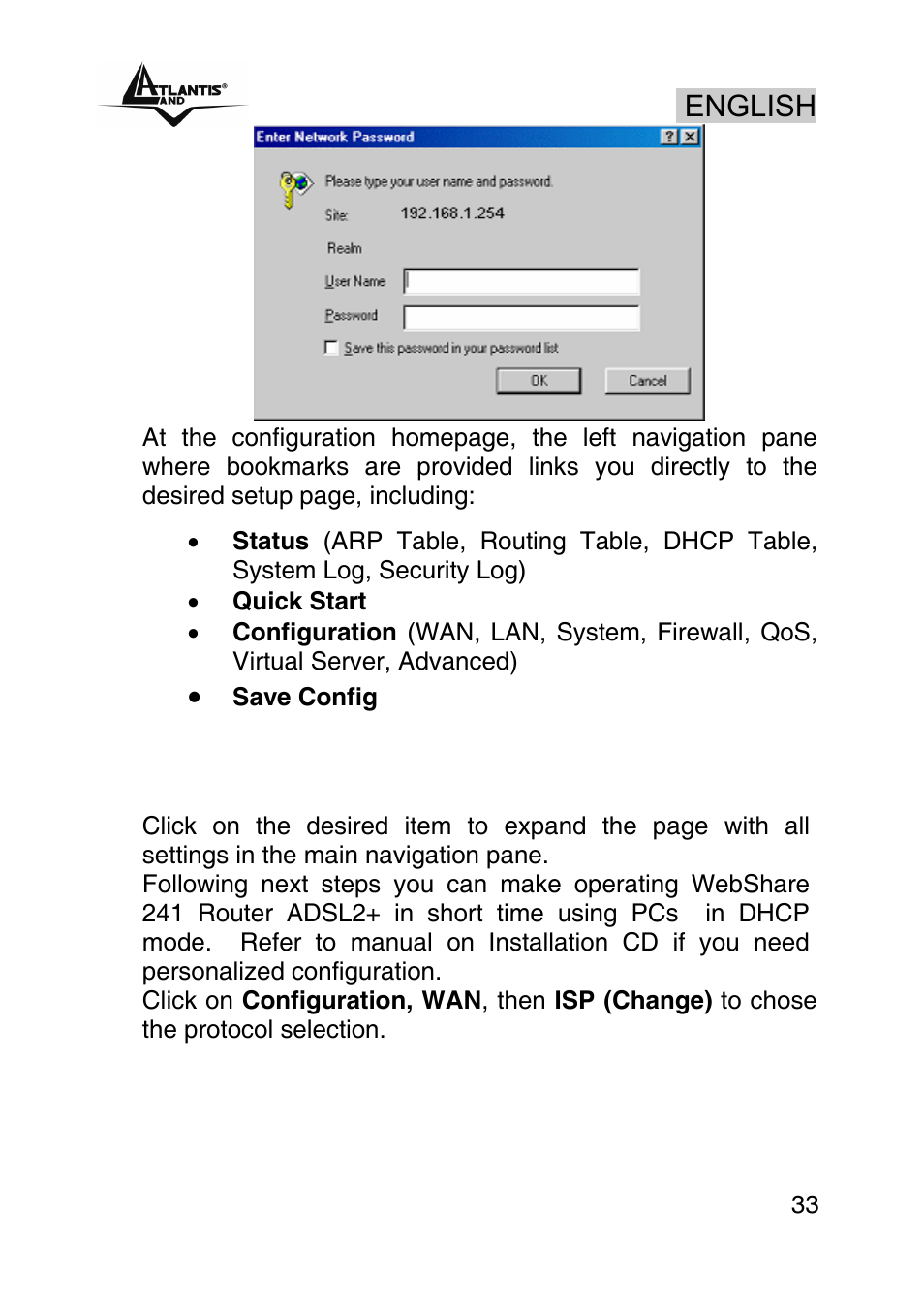 English | Atlantis Land WEBSHARE A02-RA241 User Manual | Page 33 / 78