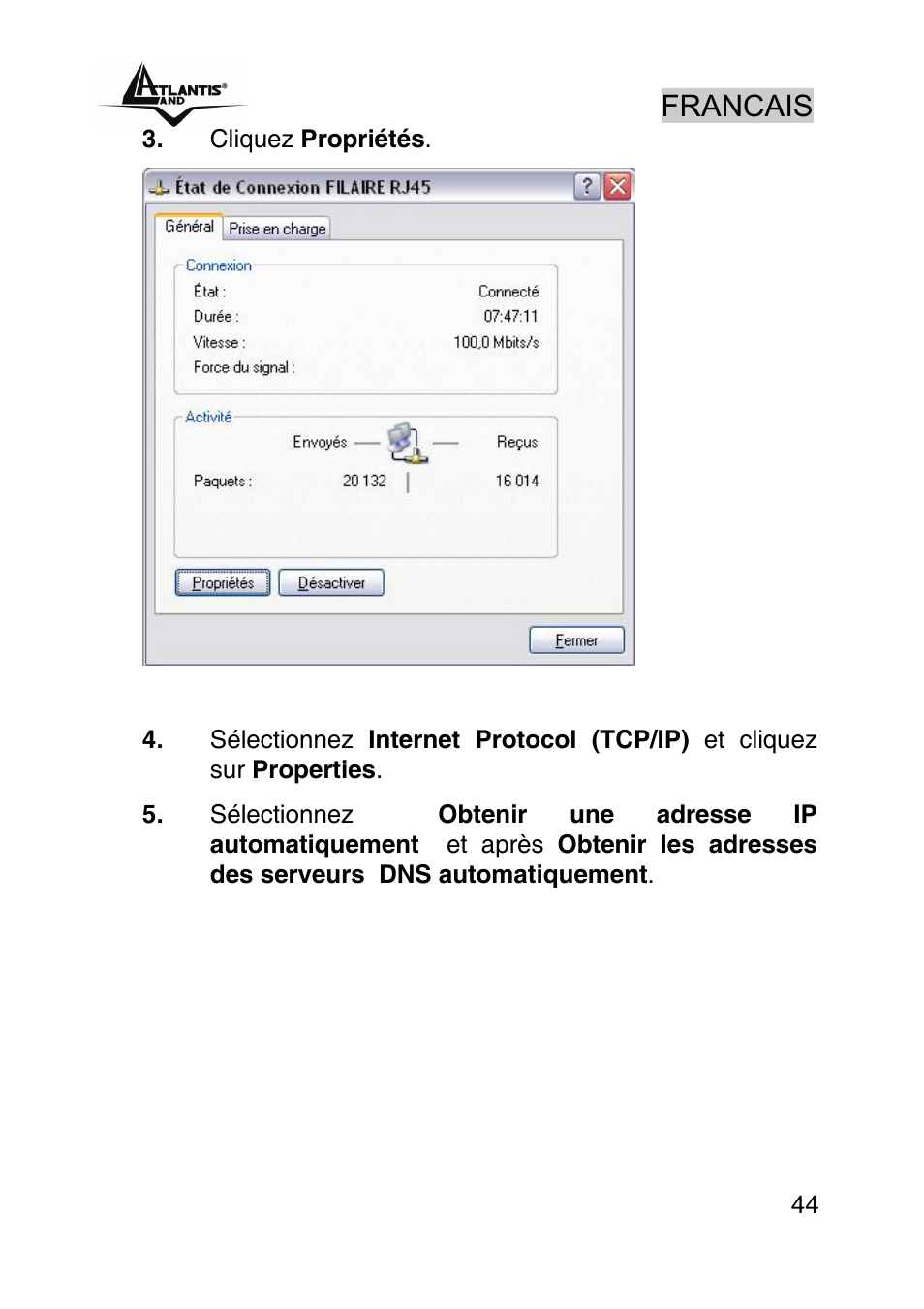 Francais | Atlantis Land WEBSHARE A02-RA241 User Manual | Page 44 / 78