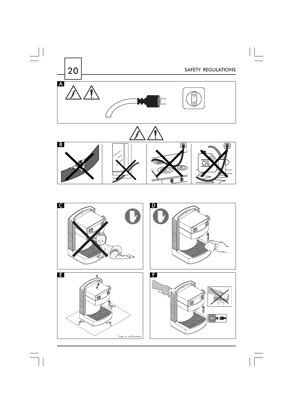 Safety regulations | Philips SAECO GRAN CREMA DE LUXE CUL SIL SIN010 User Manual | Page 20 / 92