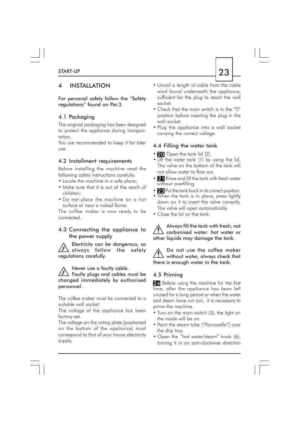 Philips SAECO GRAN CREMA DE LUXE CUL SIL SIN010 User Manual | Page 23 / 92