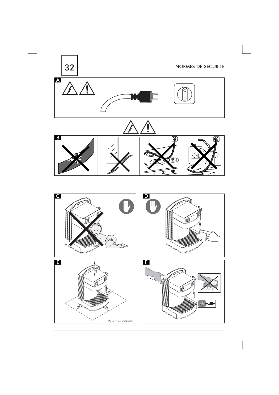 Normes de securite | Philips SAECO GRAN CREMA DE LUXE CUL SIL SIN010 User Manual | Page 32 / 92