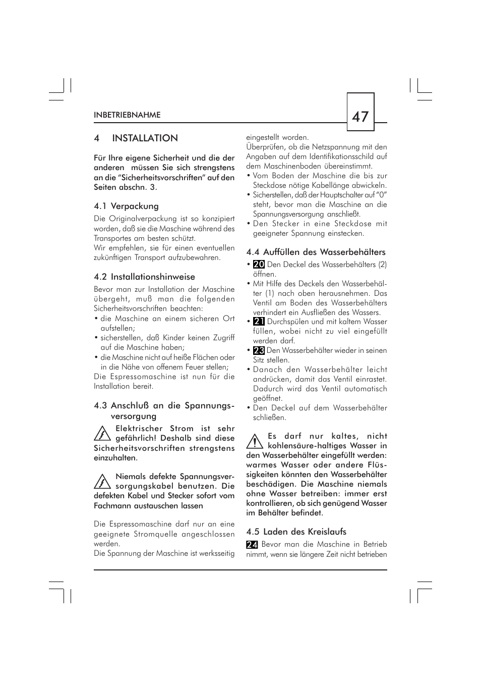 Philips SAECO GRAN CREMA DE LUXE CUL SIL SIN010 User Manual | Page 47 / 92