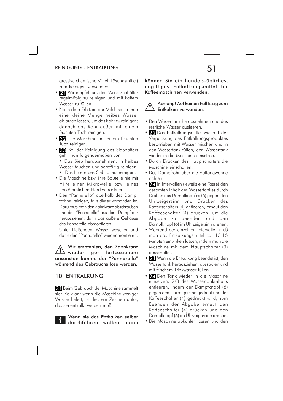 Philips SAECO GRAN CREMA DE LUXE CUL SIL SIN010 User Manual | Page 51 / 92