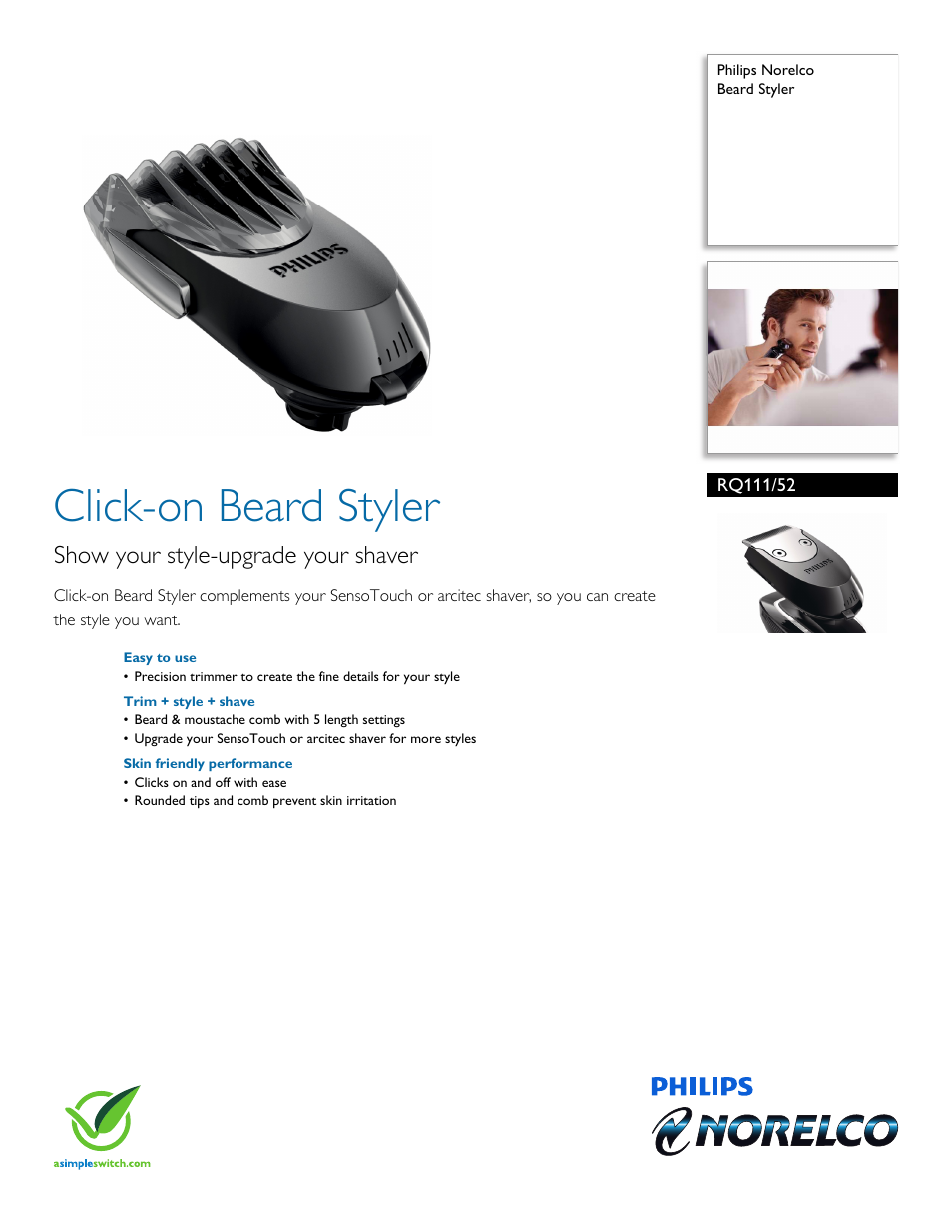 Philips RQ111-52 User Manual | 2 pages