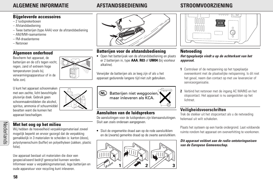 Nederlands | Philips MC145C-37 User Manual | Page 58 / 148