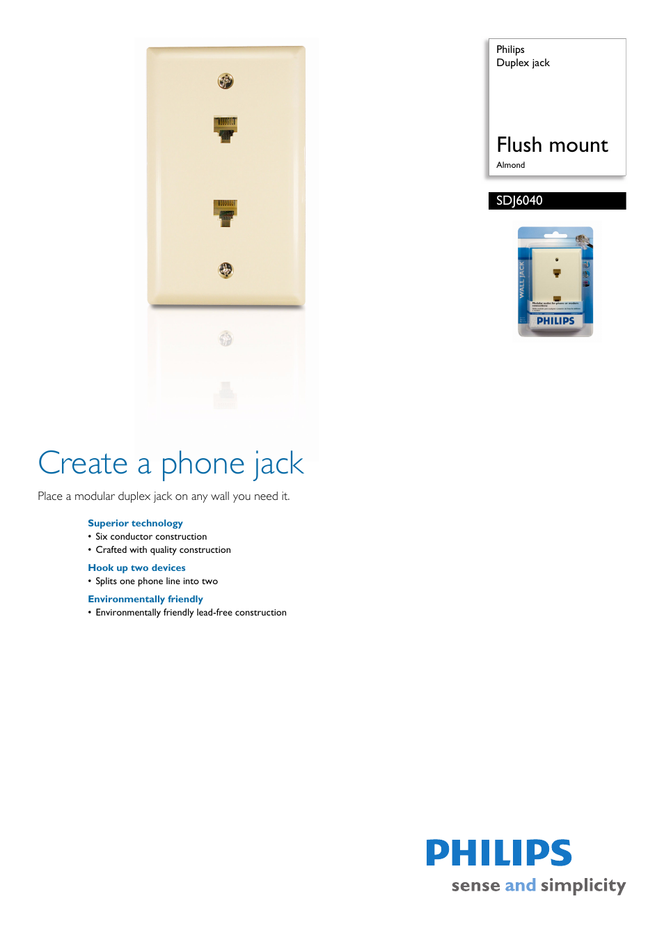 Philips SDJ6040-17 User Manual | 2 pages