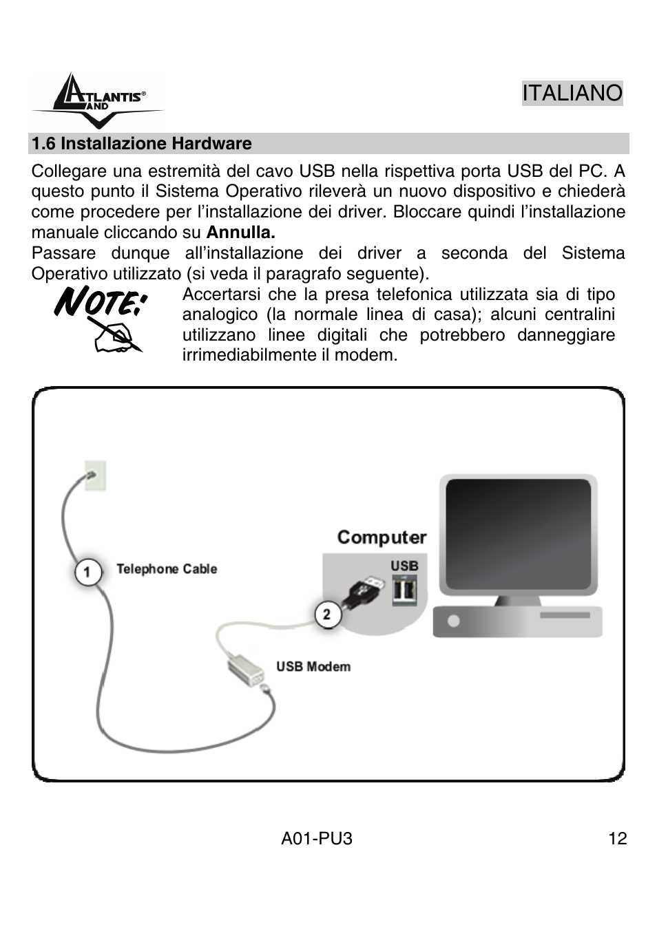 Atlantis Land WebRunner USB V.90/V.92 56K Modem A01-PU3 User Manual | Page 11 / 37