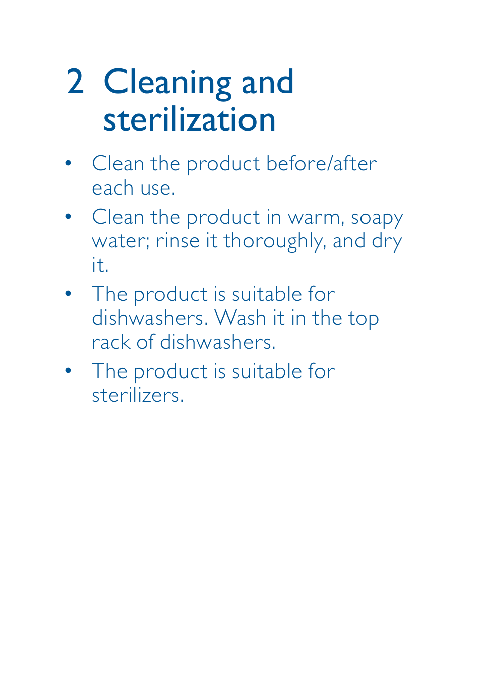 2 cleaning and sterilization | Philips AVENT Toddler mealtime set 6m+ SCF716-00 BPA-Free User Manual | Page 13 / 18