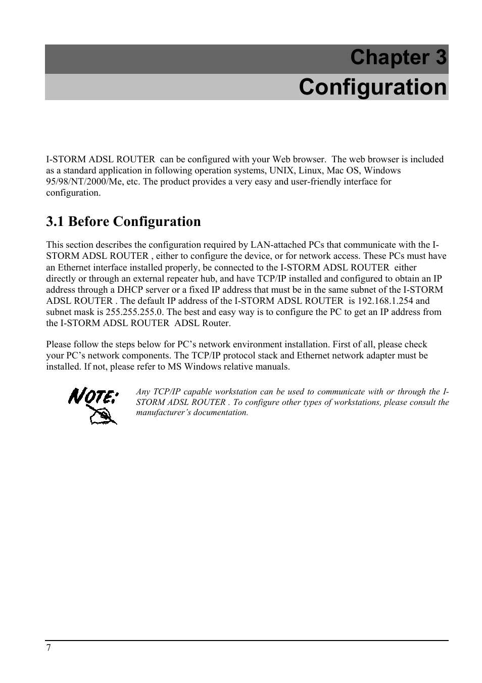Configuration, Chapter 3, 1 before configuration | Atlantis Land A02-RA ME01 User Manual | Page 13 / 59