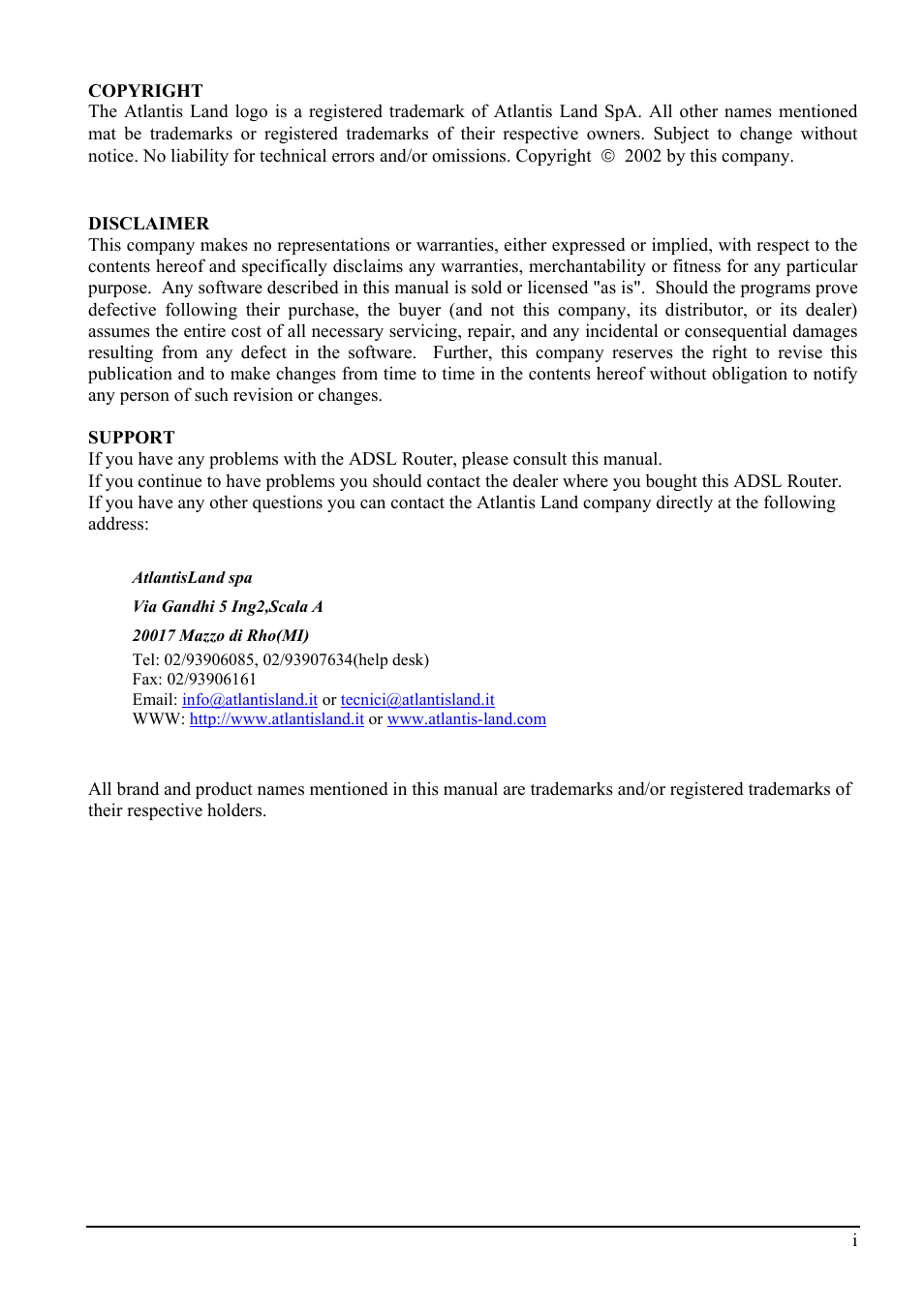 Atlantis Land A02-RA ME01 User Manual | Page 3 / 59