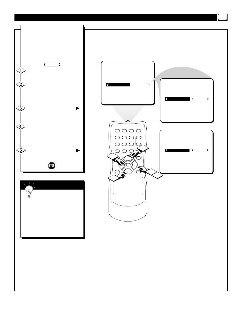 Etting the, Able, Uning | Ontrol | Philips PR1906C User Manual | Page 11 / 28
