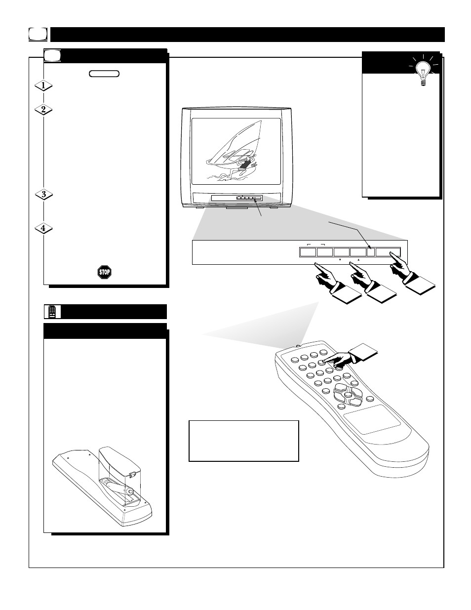 Tv/r, Asic, Emote | Perations, Elevision | Philips PR1906C User Manual | Page 8 / 28