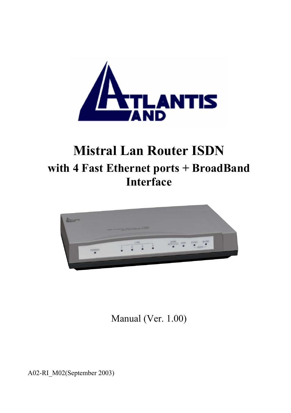 Atlantis Land A02-RI_M02 User Manual | 43 pages