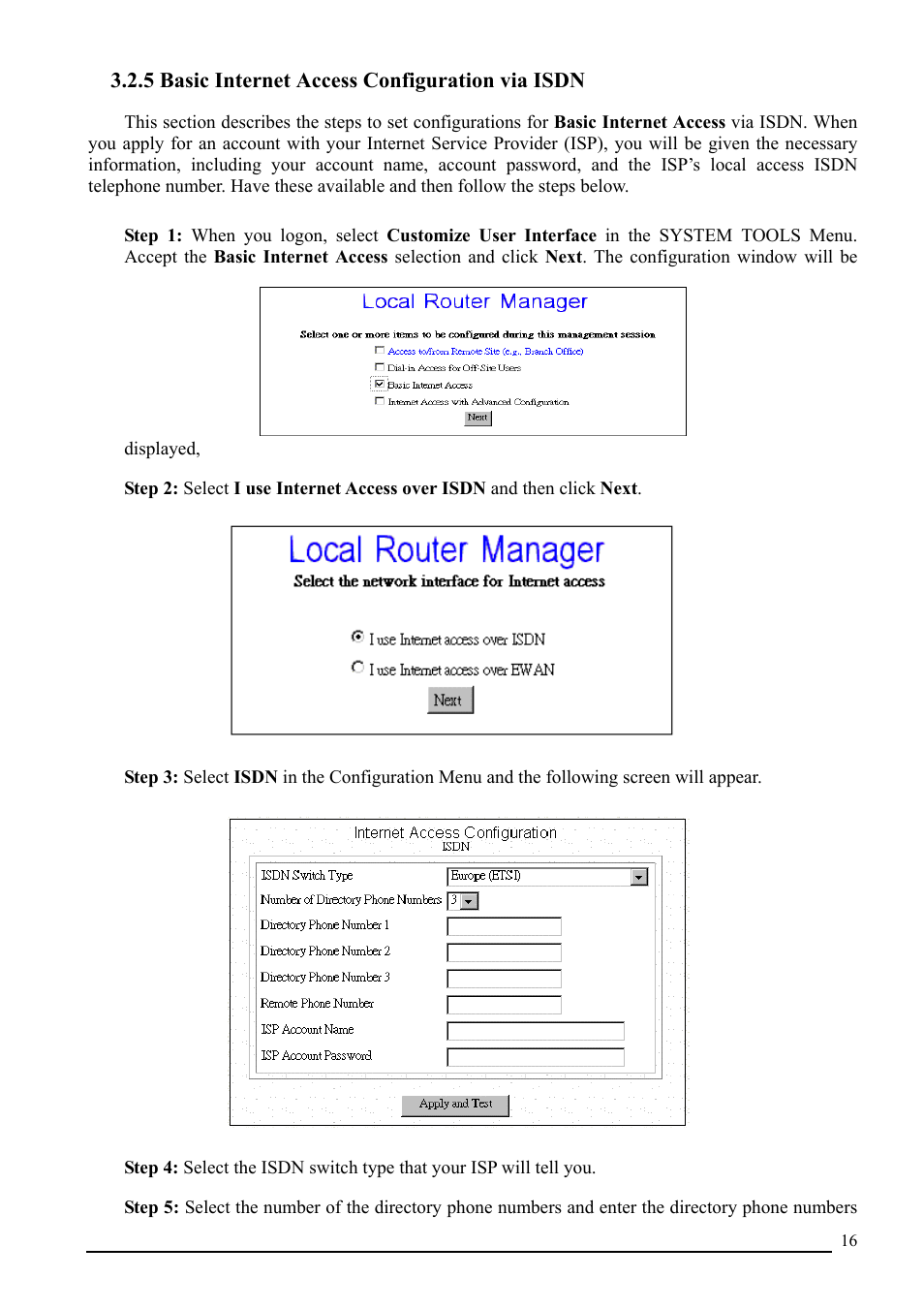 5 basic internet access configuration via isdn | Atlantis Land A02-RI_M02 User Manual | Page 19 / 43