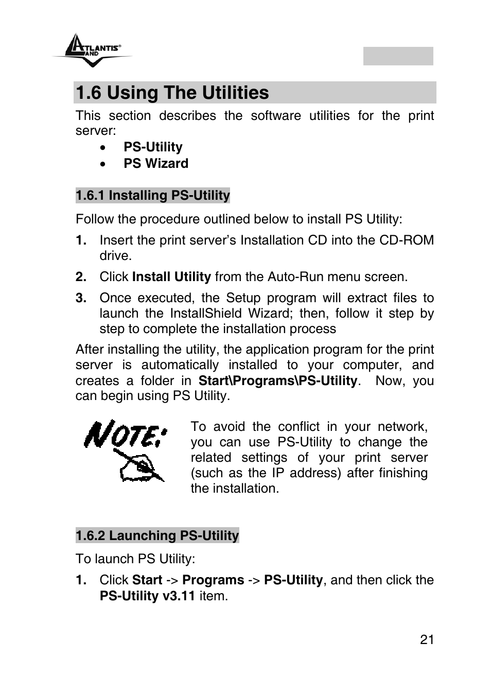 6 using the utilities, English | Atlantis Land A02-PSU User Manual | Page 20 / 36