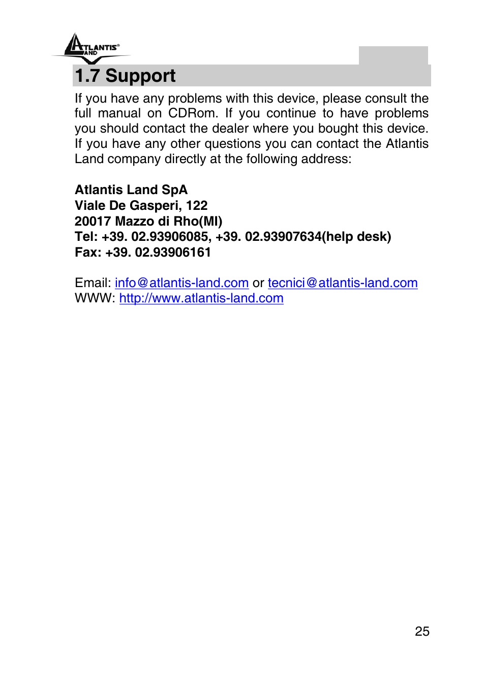 7 support, English | Atlantis Land A02-PSU User Manual | Page 24 / 36