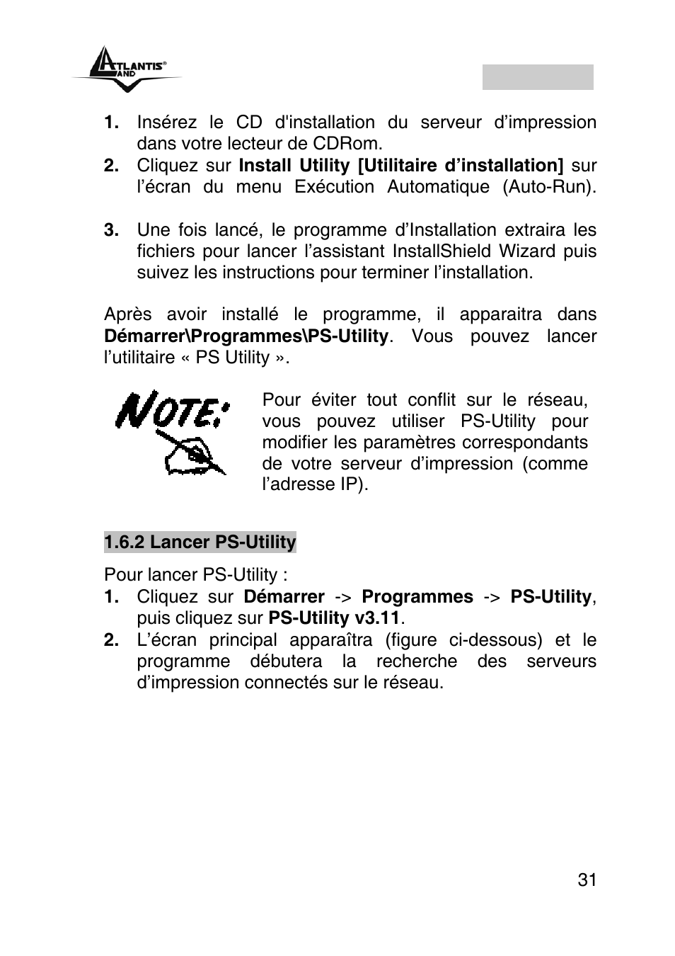 Francais | Atlantis Land A02-PSU User Manual | Page 30 / 36