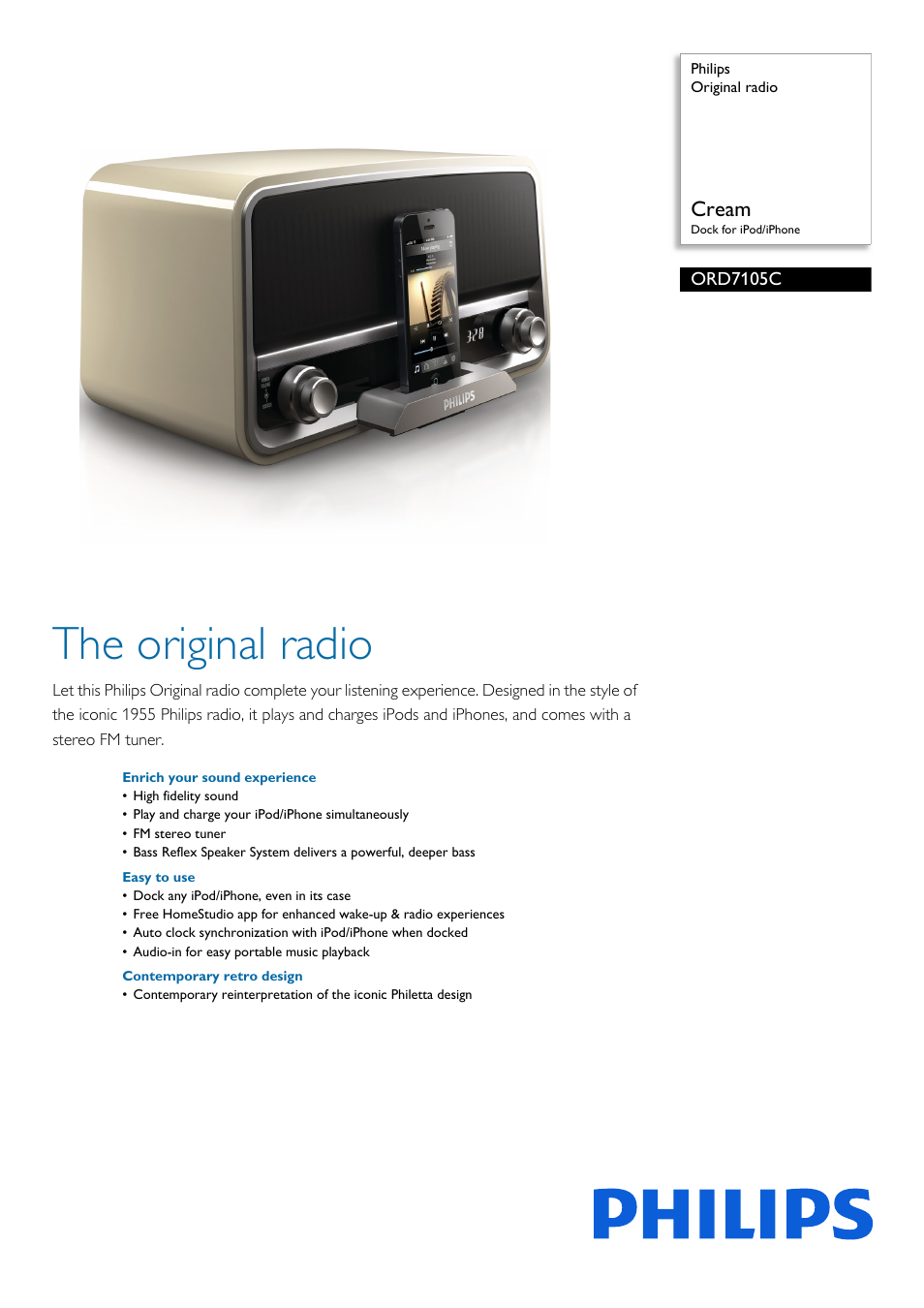 Philips ORD7105C-00 User Manual | 3 pages