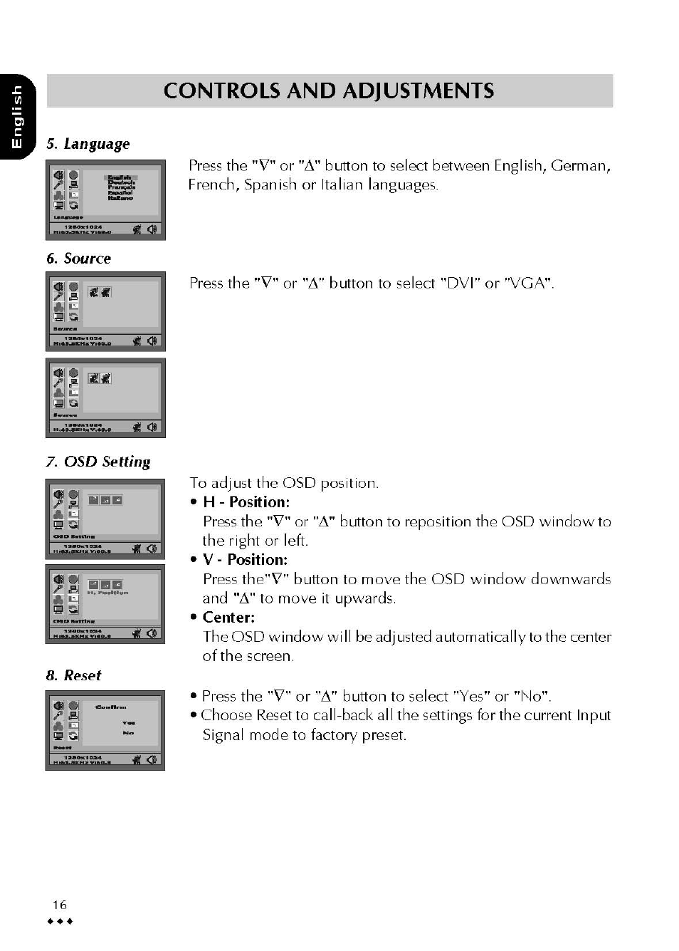 Jjgyigy, Controls and adjustments | Atlantis Land A05-19BM-F02 User Manual | Page 18 / 23