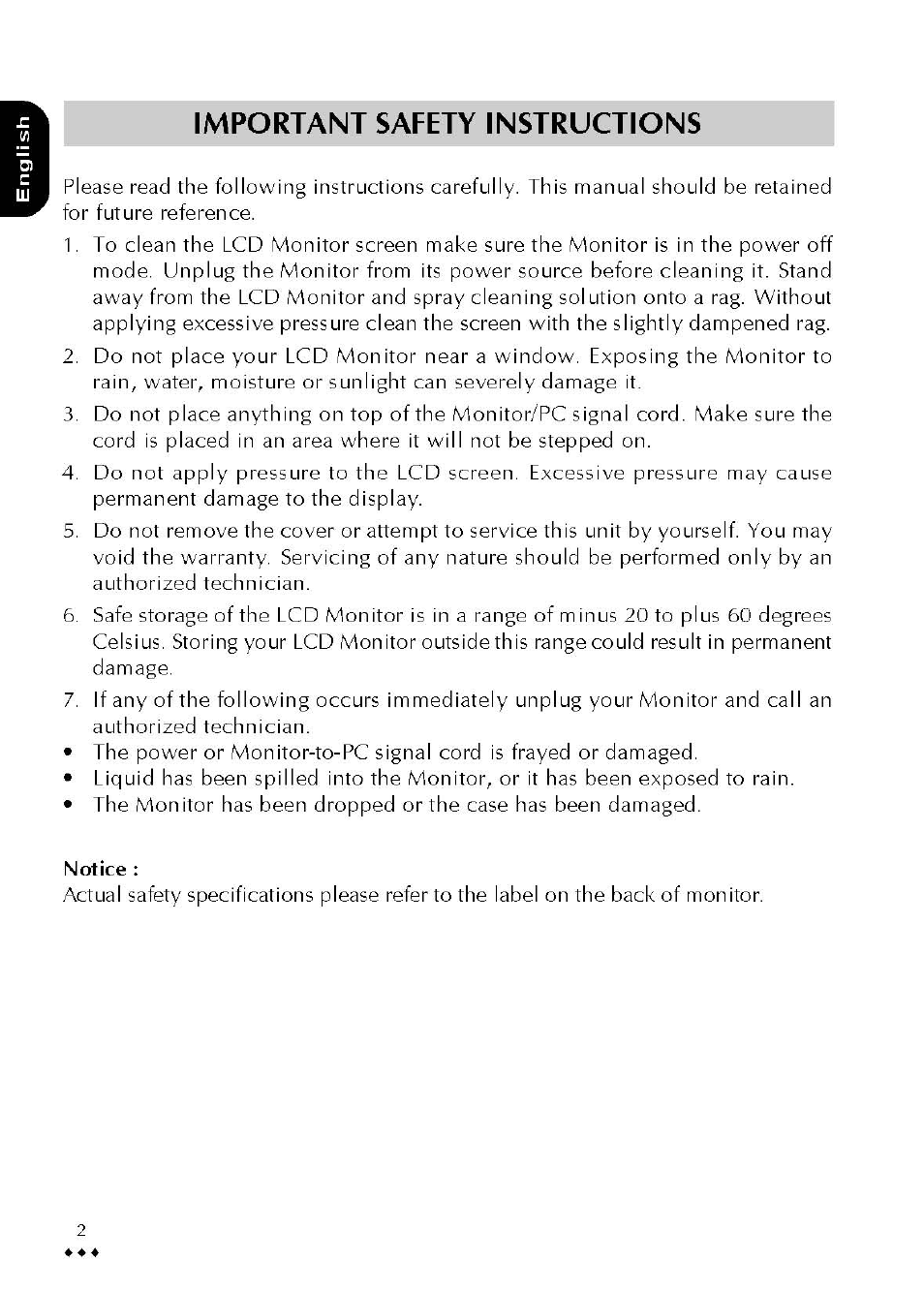 Notice, Important safety instructions | Atlantis Land A05-19BM-F02 User Manual | Page 4 / 23