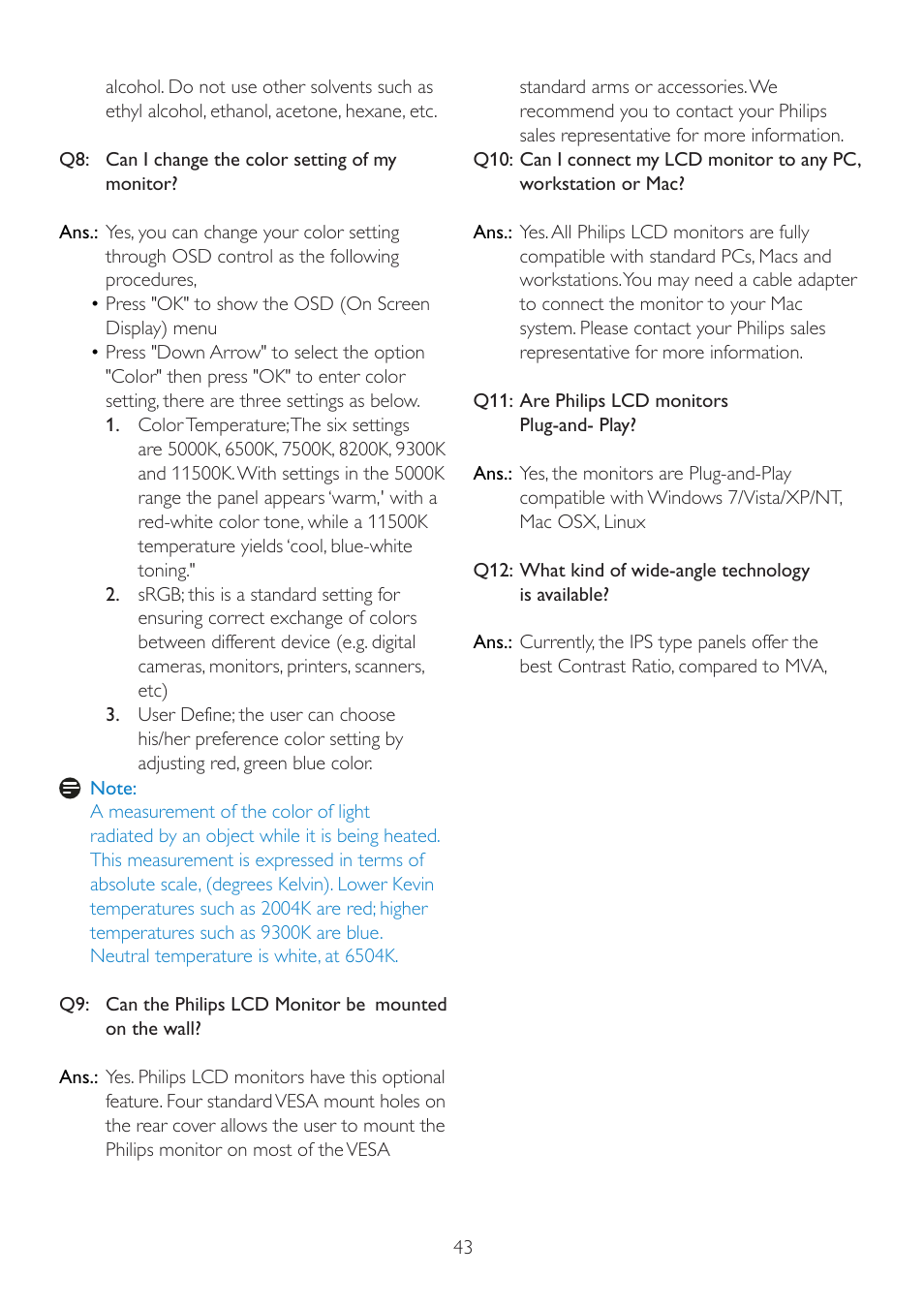 Philips 221V2SB-00 User Manual | Page 45 / 47