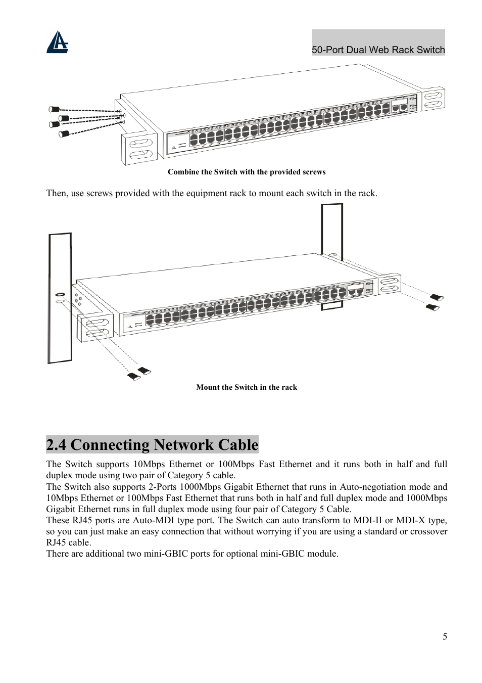 4 connecting network cable | Atlantis Land A02-F48-4G User Manual | Page 11 / 32