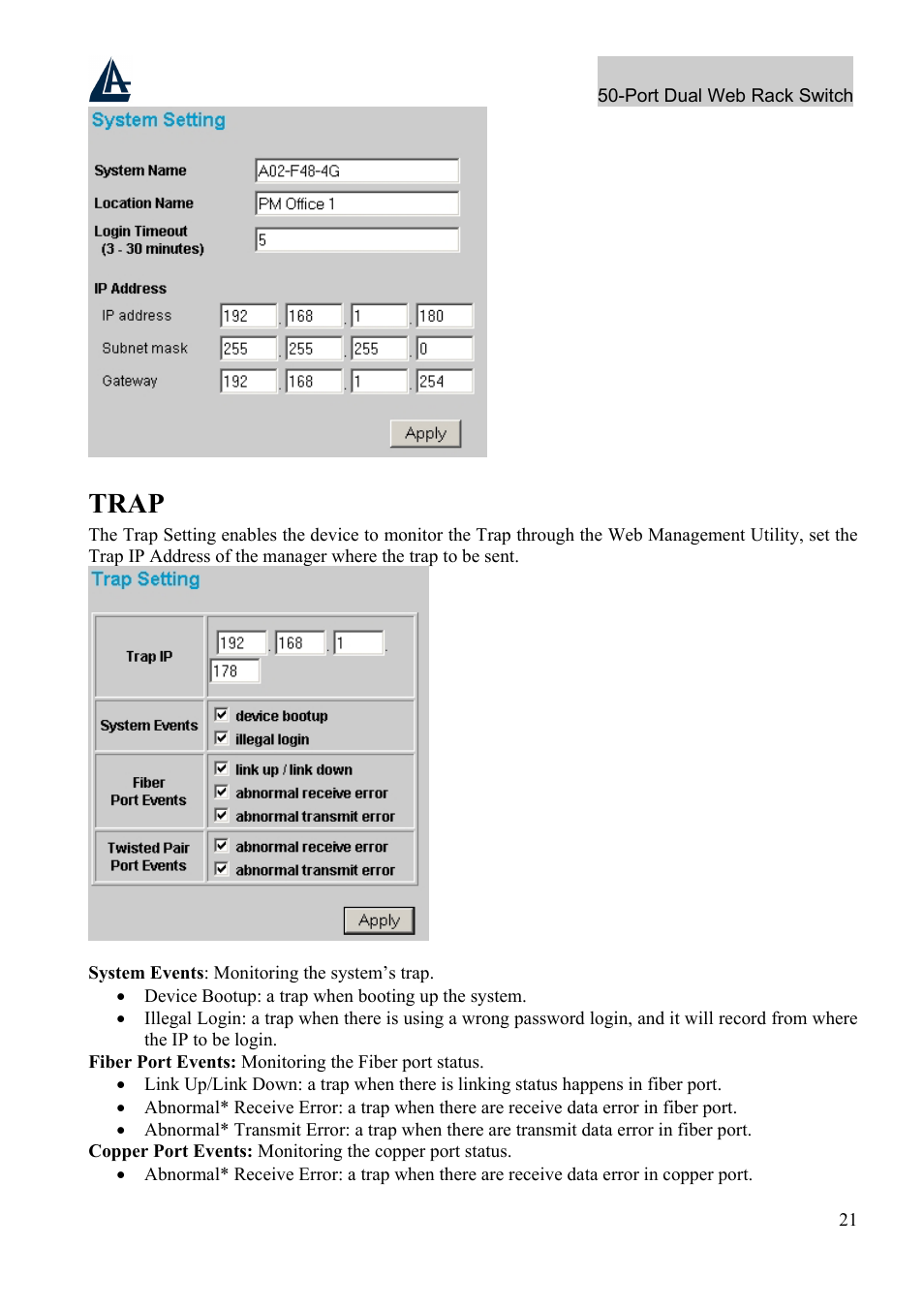 Trap | Atlantis Land A02-F48-4G User Manual | Page 27 / 32