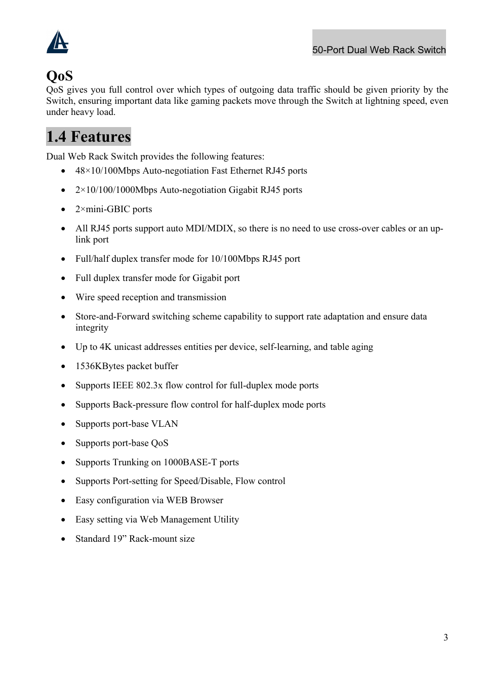 4 features | Atlantis Land A02-F48-4G User Manual | Page 9 / 32