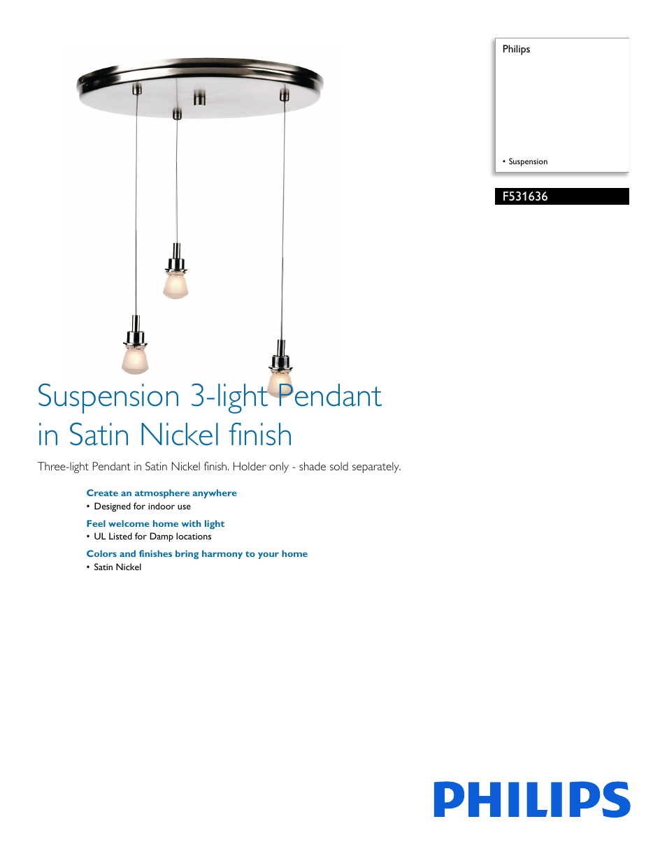 Philips F531636 User Manual | 2 pages
