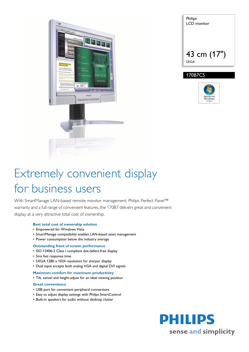 Philips 170B7CS-27 User Manual | 3 pages