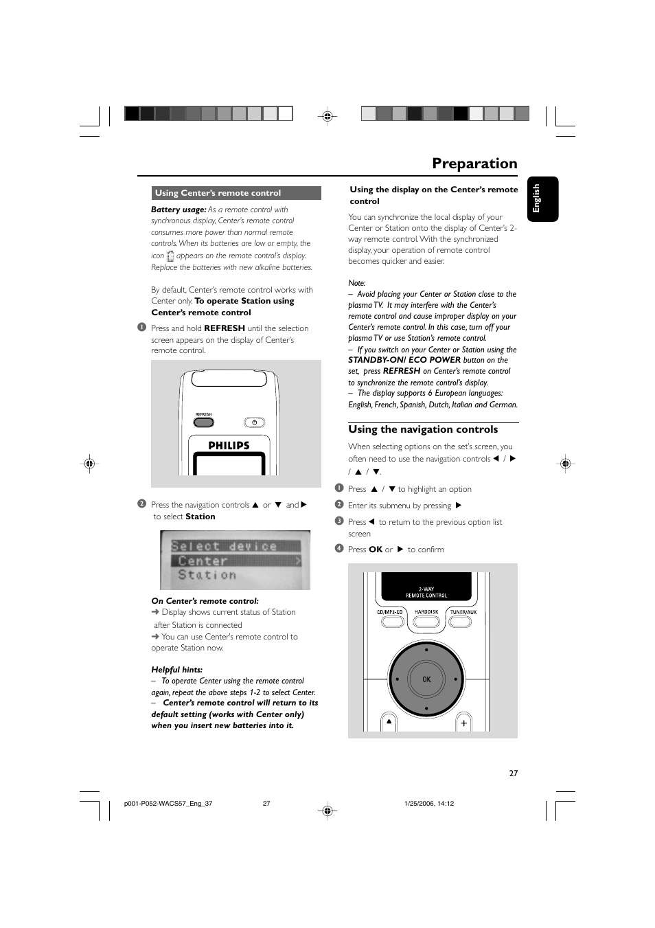 Preparation | Philips Streamium Wireless Music Center&Station WACS57 Center+Station with Wireless streaming User Manual | Page 27 / 52