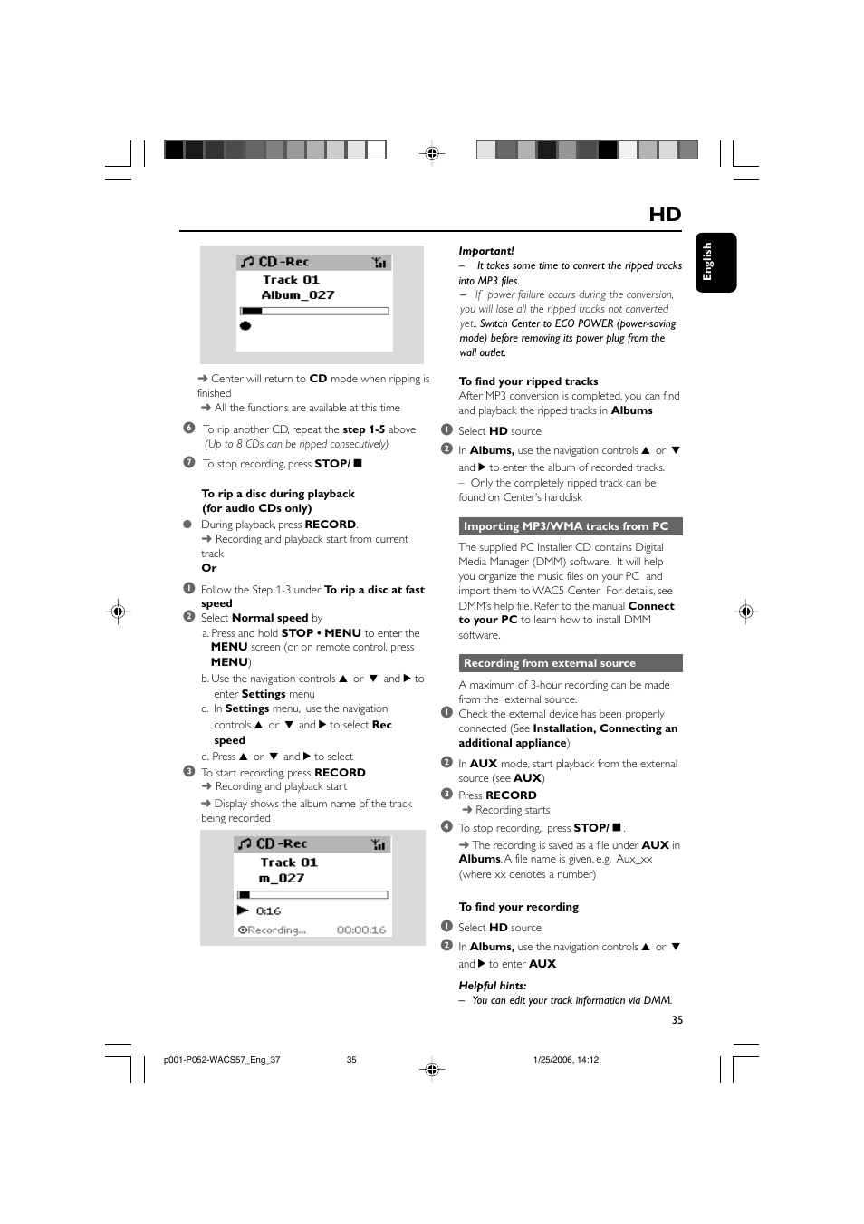 Philips Streamium Wireless Music Center&Station WACS57 Center+Station with Wireless streaming User Manual | Page 35 / 52