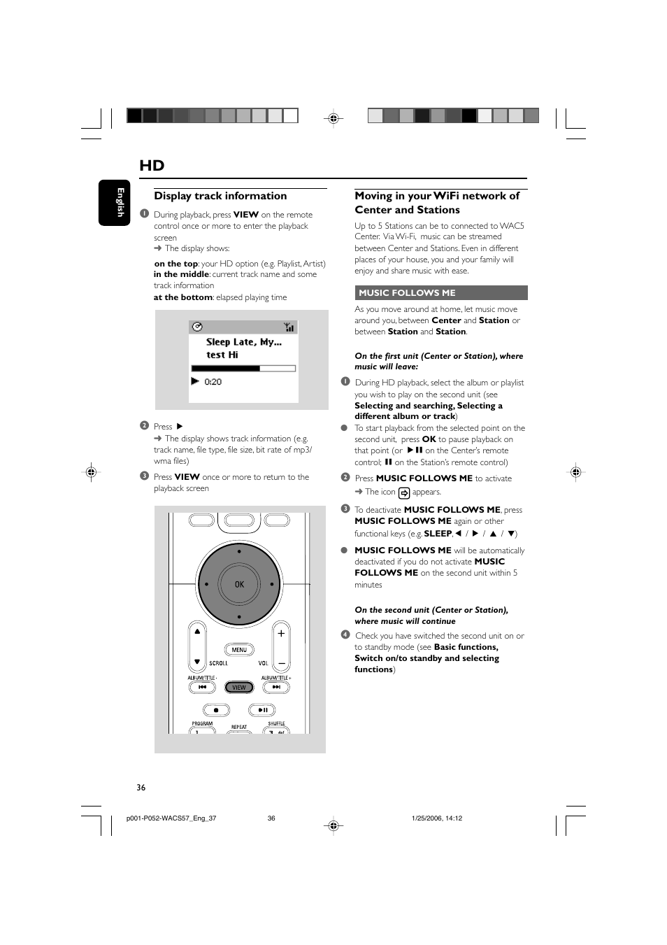 Philips Streamium Wireless Music Center&Station WACS57 Center+Station with Wireless streaming User Manual | Page 36 / 52