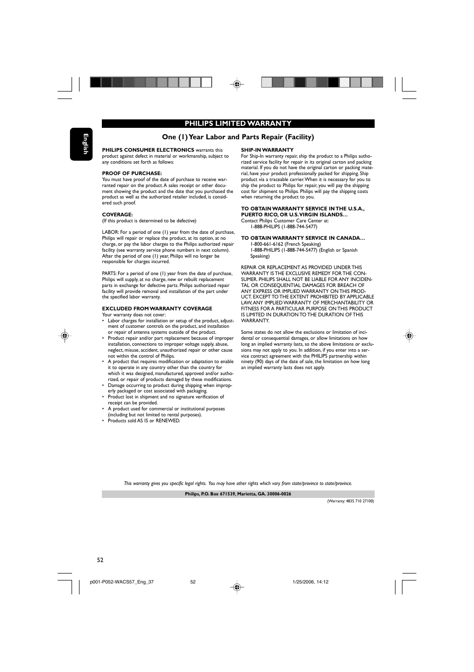 Philips Streamium Wireless Music Center&Station WACS57 Center+Station with Wireless streaming User Manual | Page 52 / 52