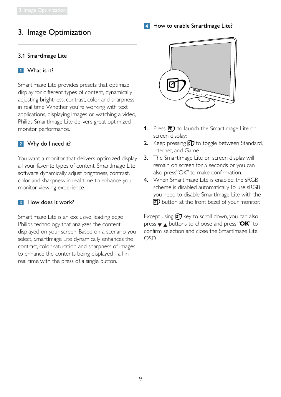 Image optimization | Philips 196E3LSB-27 User Manual | Page 11 / 50