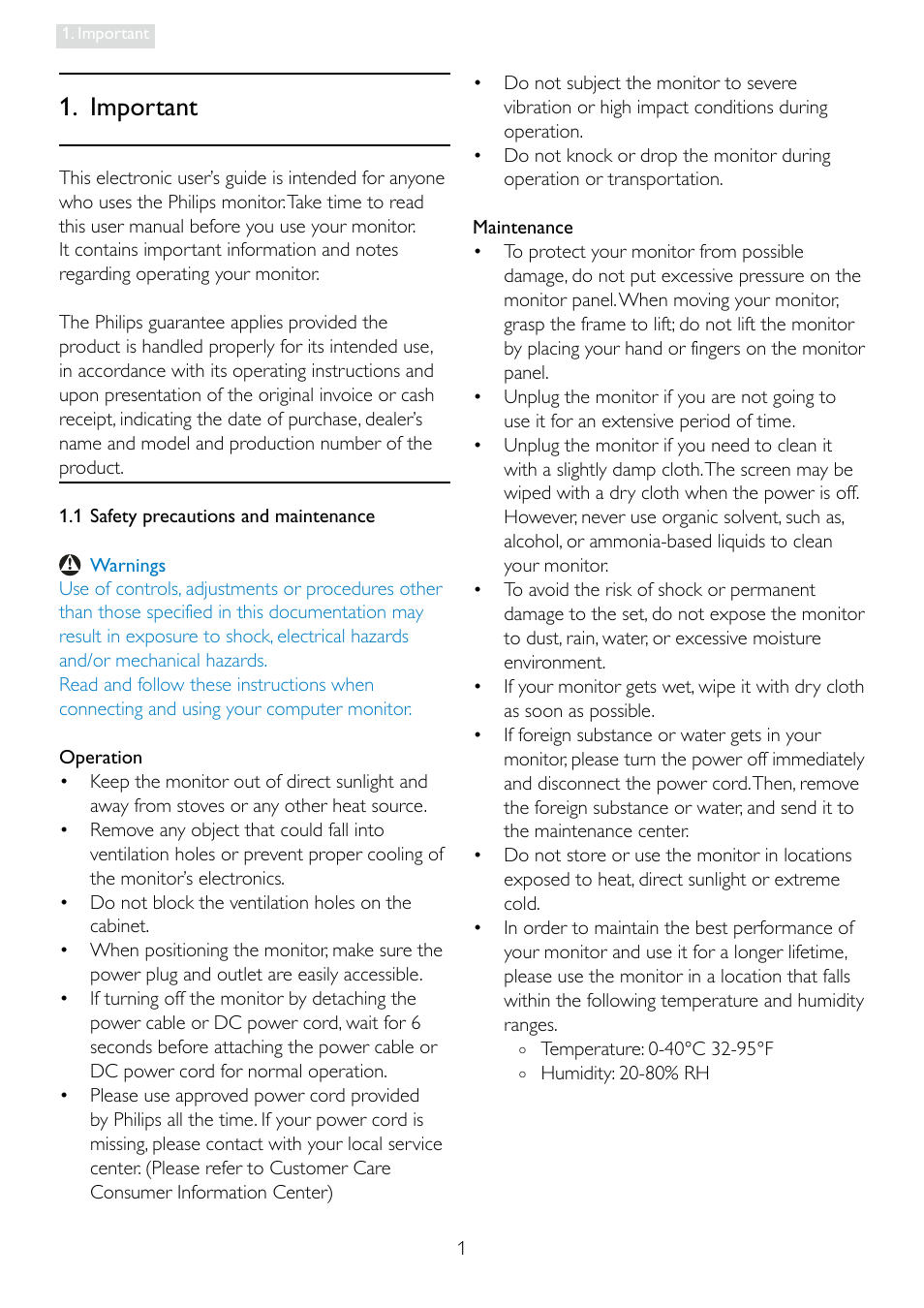 Important | Philips 196E3LSB-27 User Manual | Page 3 / 50