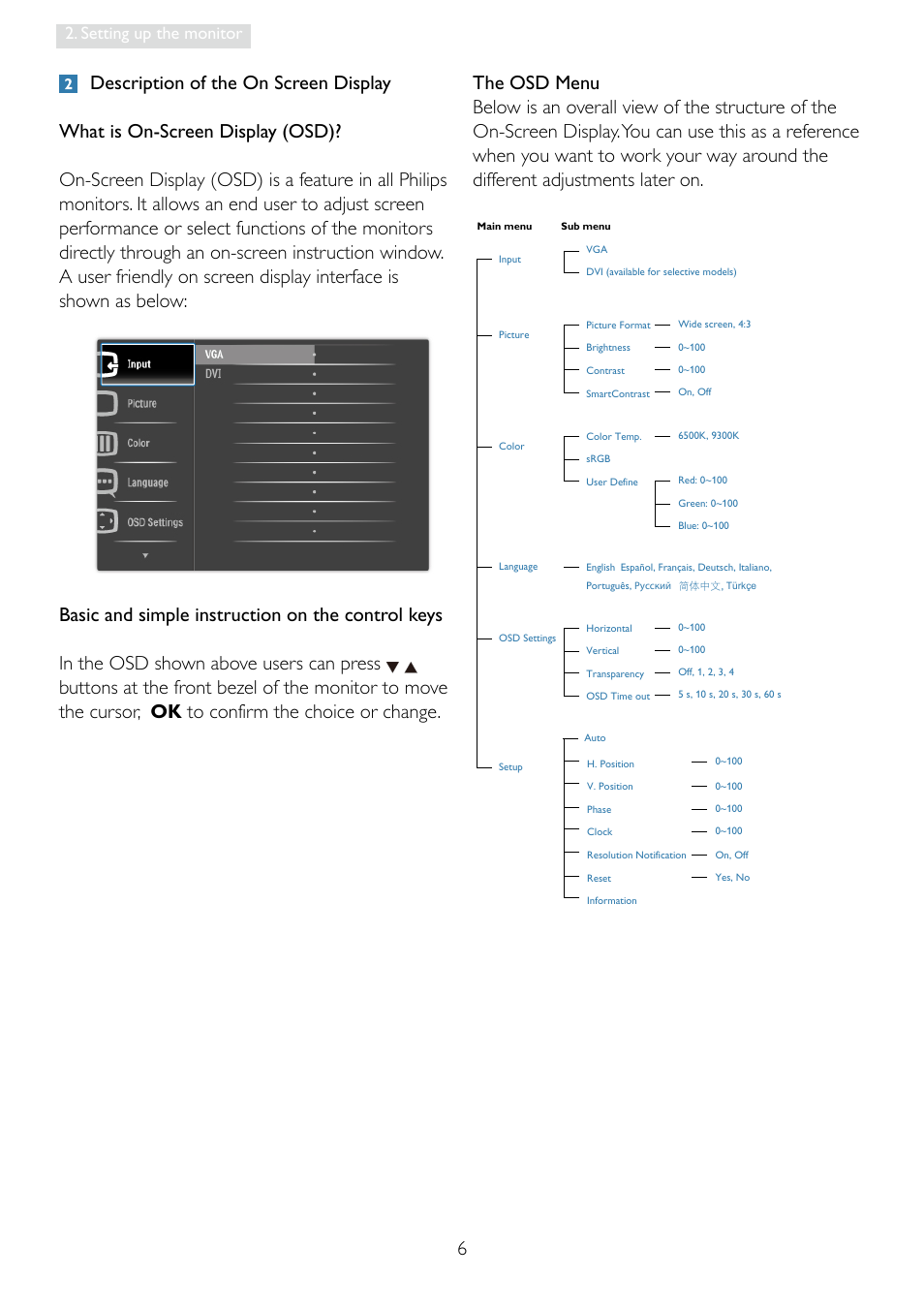 Setting up the monitor | Philips 196E3LSB-27 User Manual | Page 8 / 50