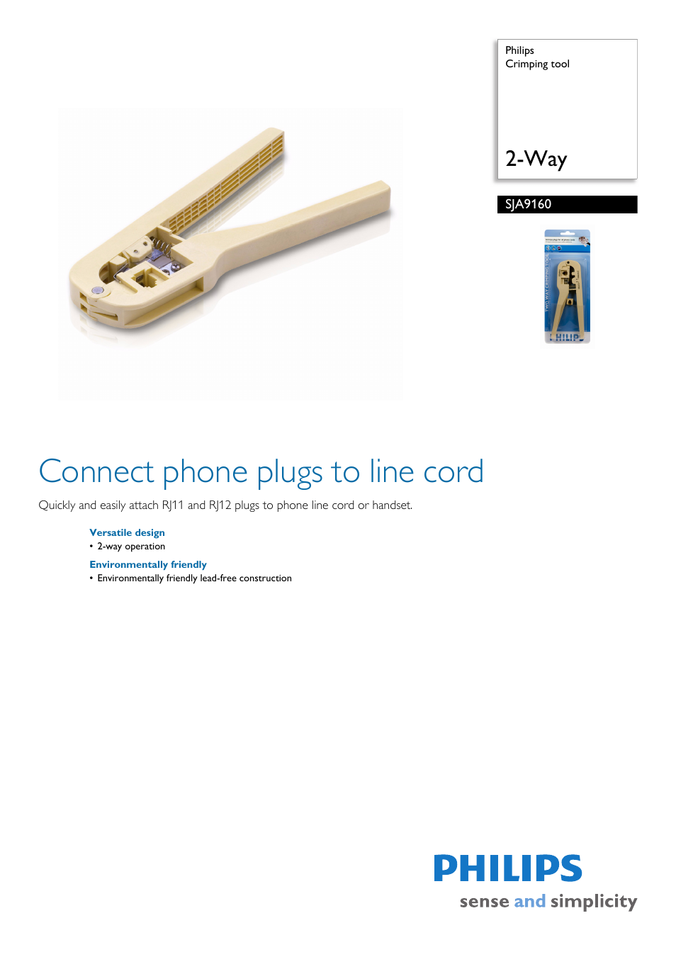 Philips SJA9160-17 User Manual | 2 pages