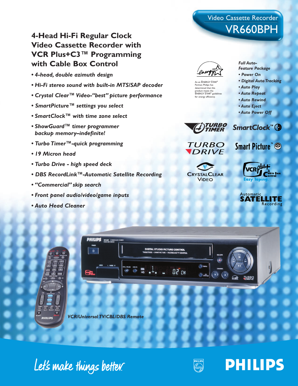 Philips VR660BPH99 User Manual | 2 pages