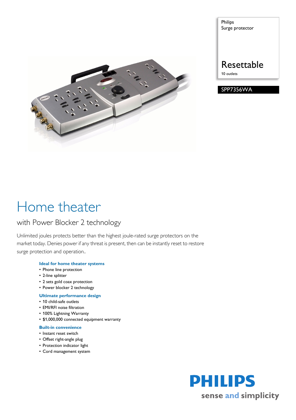 Philips SPP7356WA-17 User Manual | 2 pages