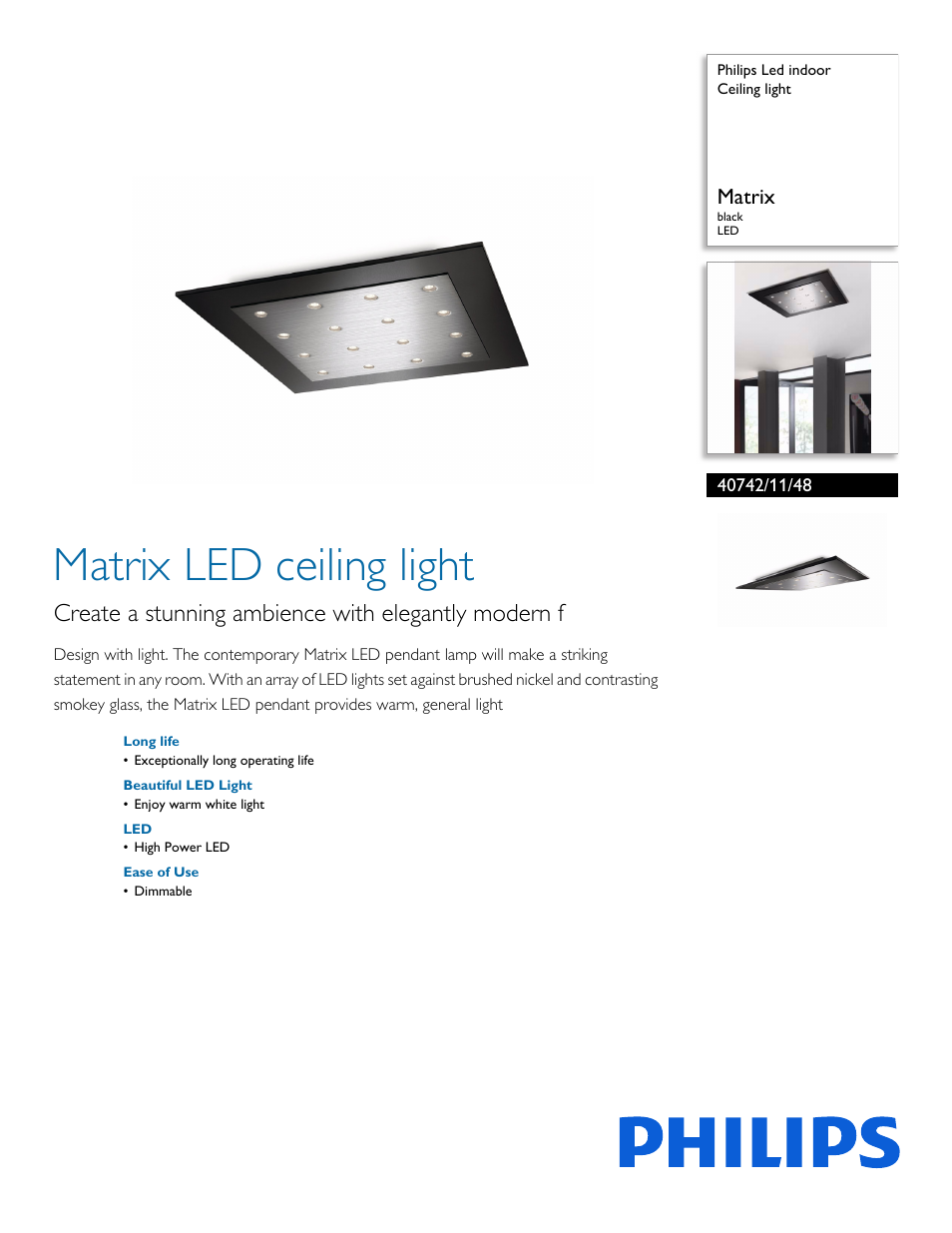 Philips 407421148 User Manual | 2 pages