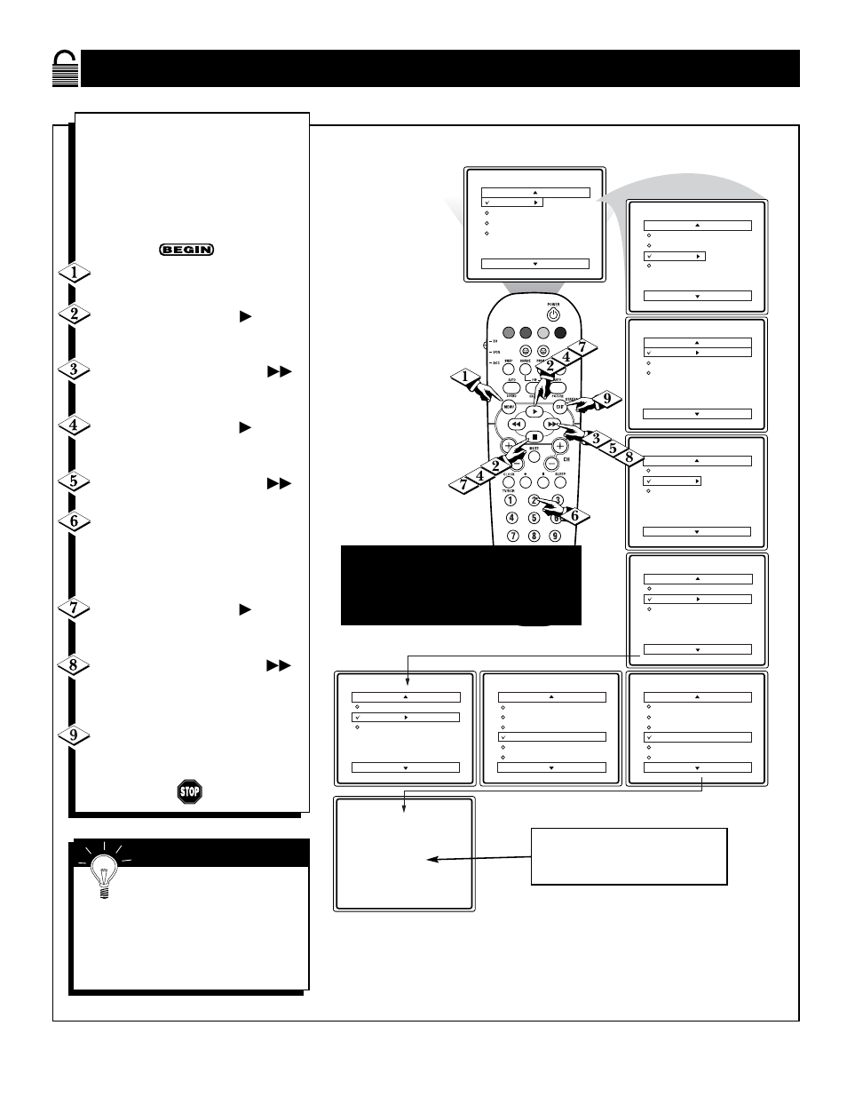 Ow to, Lock, Hannels at the | Philips 32PS61S User Manual | Page 18 / 48