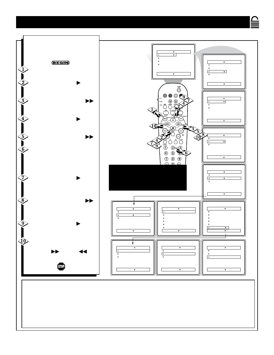 Sing the, Locking, Ptions | Philips 32PS61S User Manual | Page 21 / 48