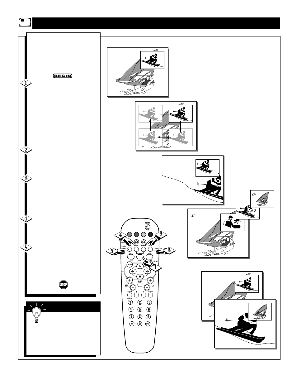 Pip f, Sing the, Eature | Emote, Uttons | Philips 32PS61S User Manual | Page 42 / 48
