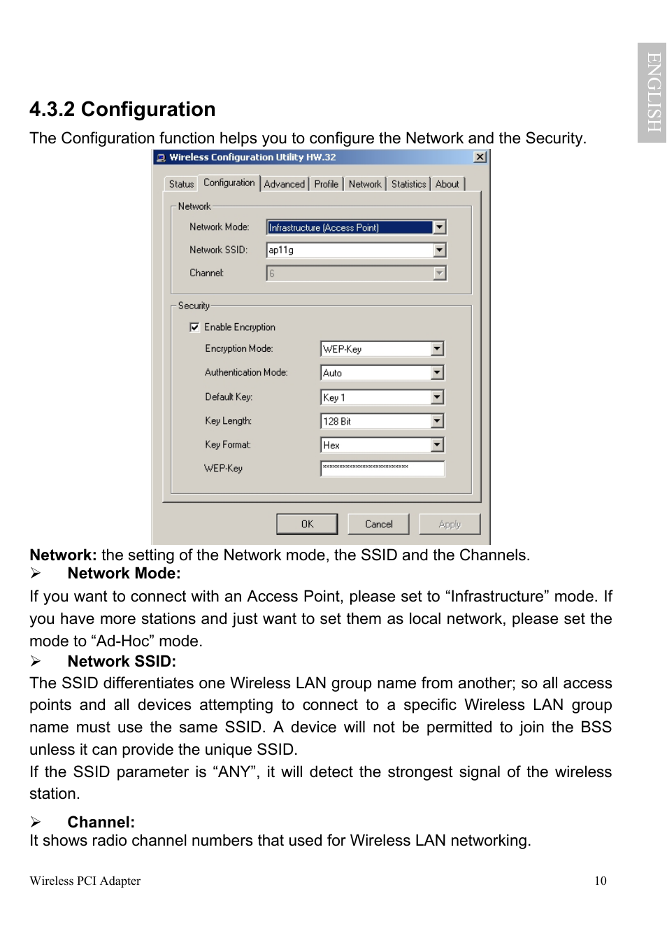 2 configuration, Engl ish | Atlantis Land A02-PCI-W54 User Manual | Page 17 / 72