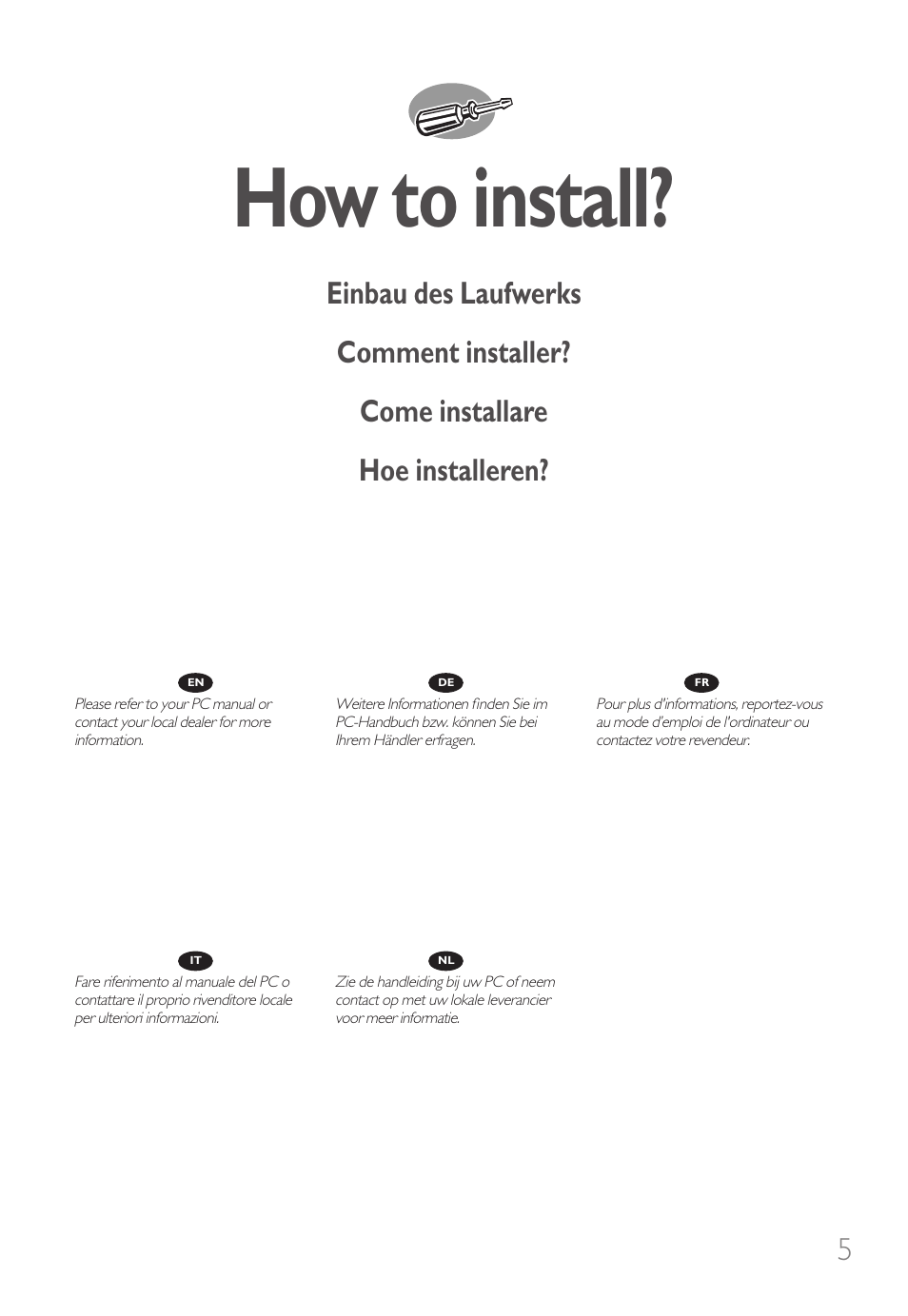 How to install | Philips SPD6006BD-17 User Manual | Page 5 / 130