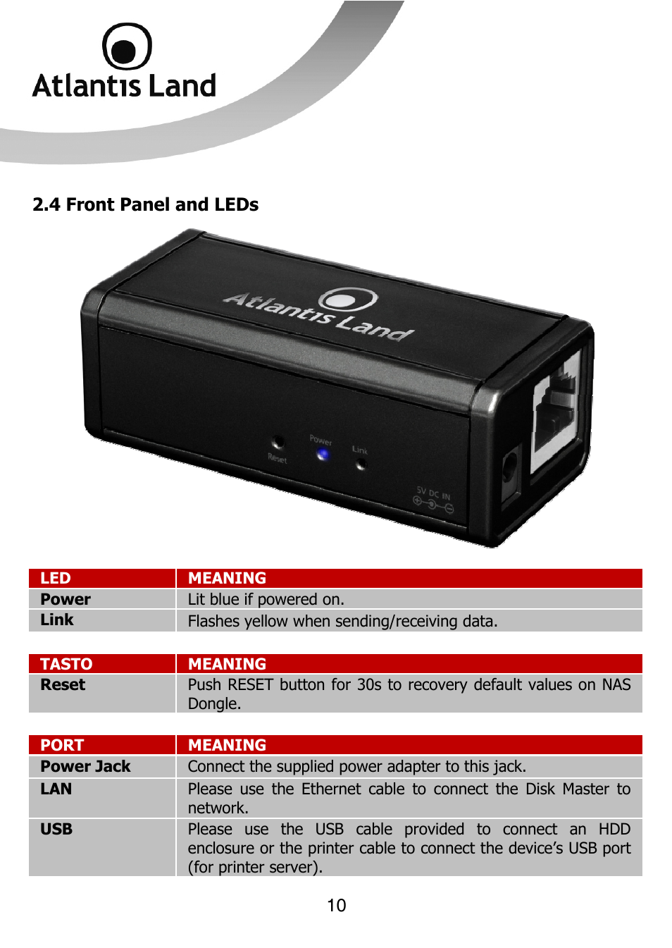 Atlantis Land DISKMASTER NASF101 User Manual | Page 10 / 41